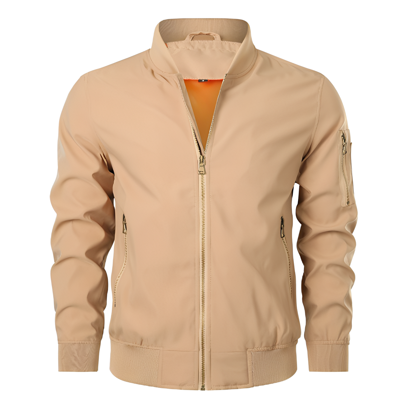 Maynerd - Chaqueta bomber con bolsillos con cremallera para hombres