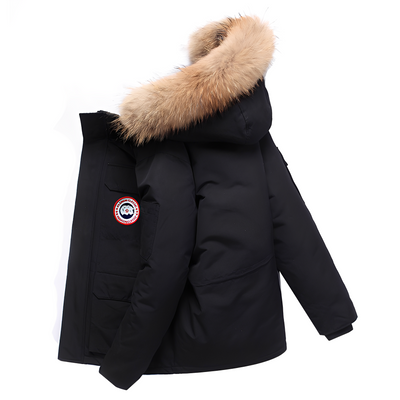 Crosby - Chaqueta de plumas con capucha de piel para hombres