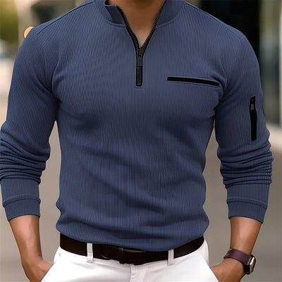 Donovan - Elegante suéter rayado con bolsillos para hombres