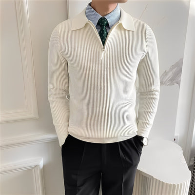 Justin - Elegante suéter de punto con cremallera para hombres