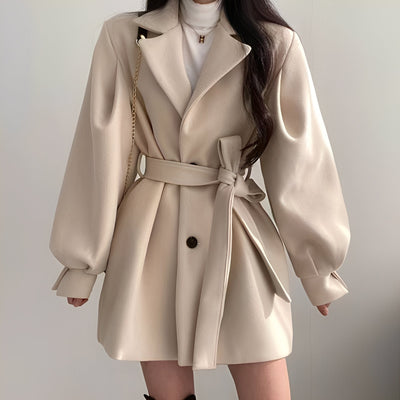 Meryl - Elegante abrigo de lana de longitud media para mujer