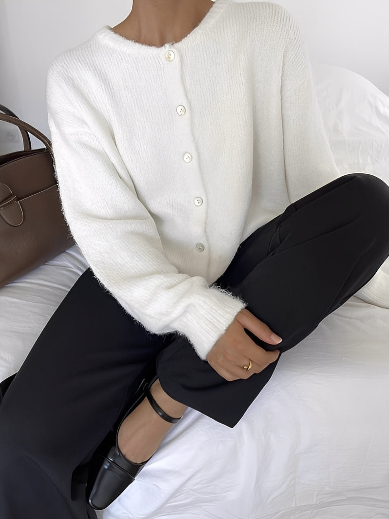 Rowena - Abrigo de lana vintage con botones para mujer