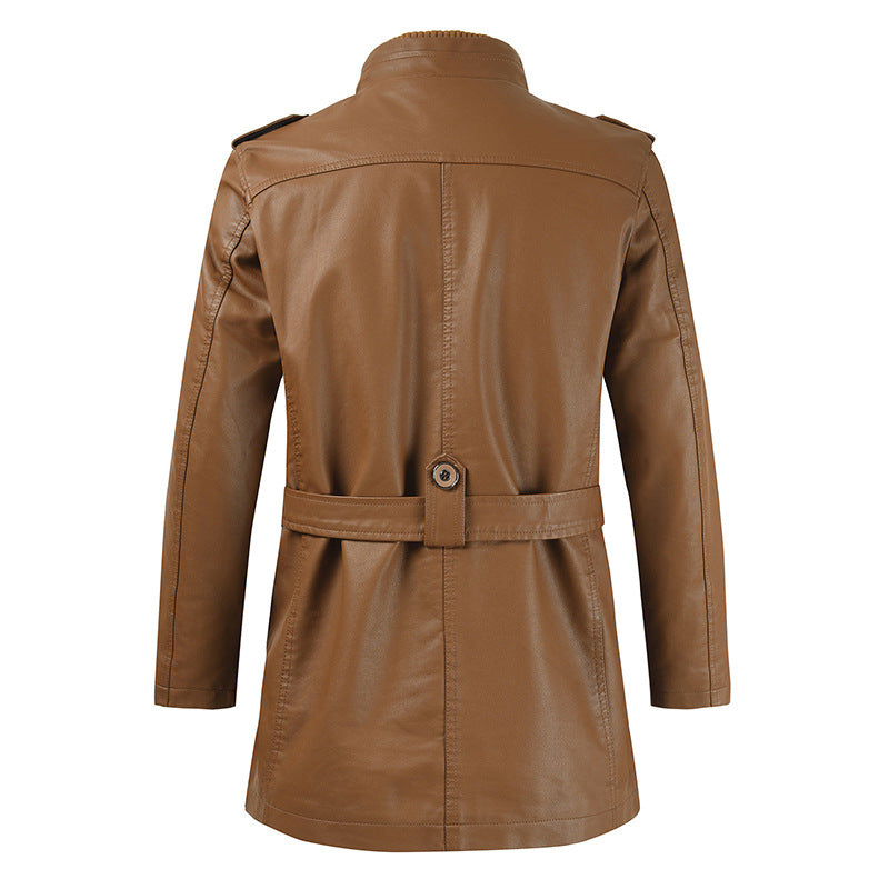 Howard - Abrigo de Cuero Retro para Hombres