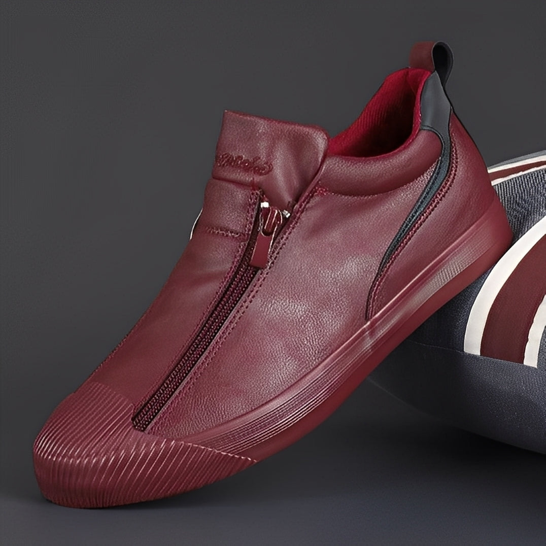 Jerred - Modernos Zapatos de Cuero con Cremallera para Hombres