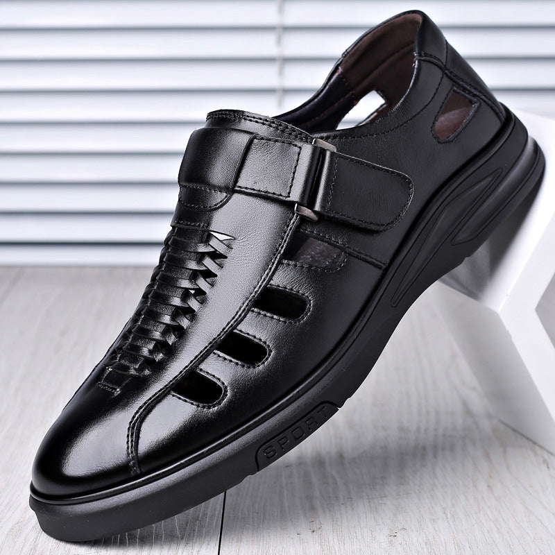 Nelson - Sandalias formales de cuero calado para hombres