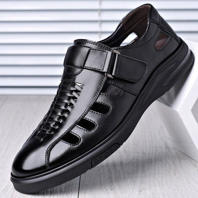 Nelson - Sandalias formales de cuero calado para hombres