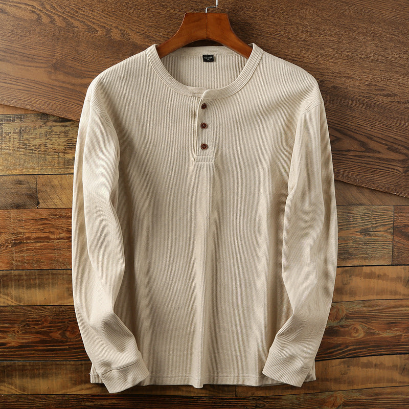 Samuel - Camisa de punto retro con mangas largas para hombres
