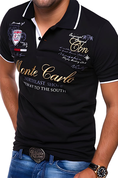 Brent - Camiseta polo casual con imagen para hombres