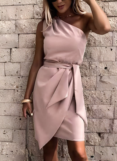 Alvena - Elegante, corte asimétrico vestido de un hombro para mujeres