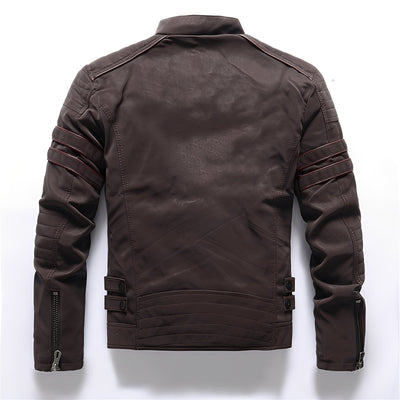 Dillan - Elegante chaqueta de cuero para motocicleta para hombres