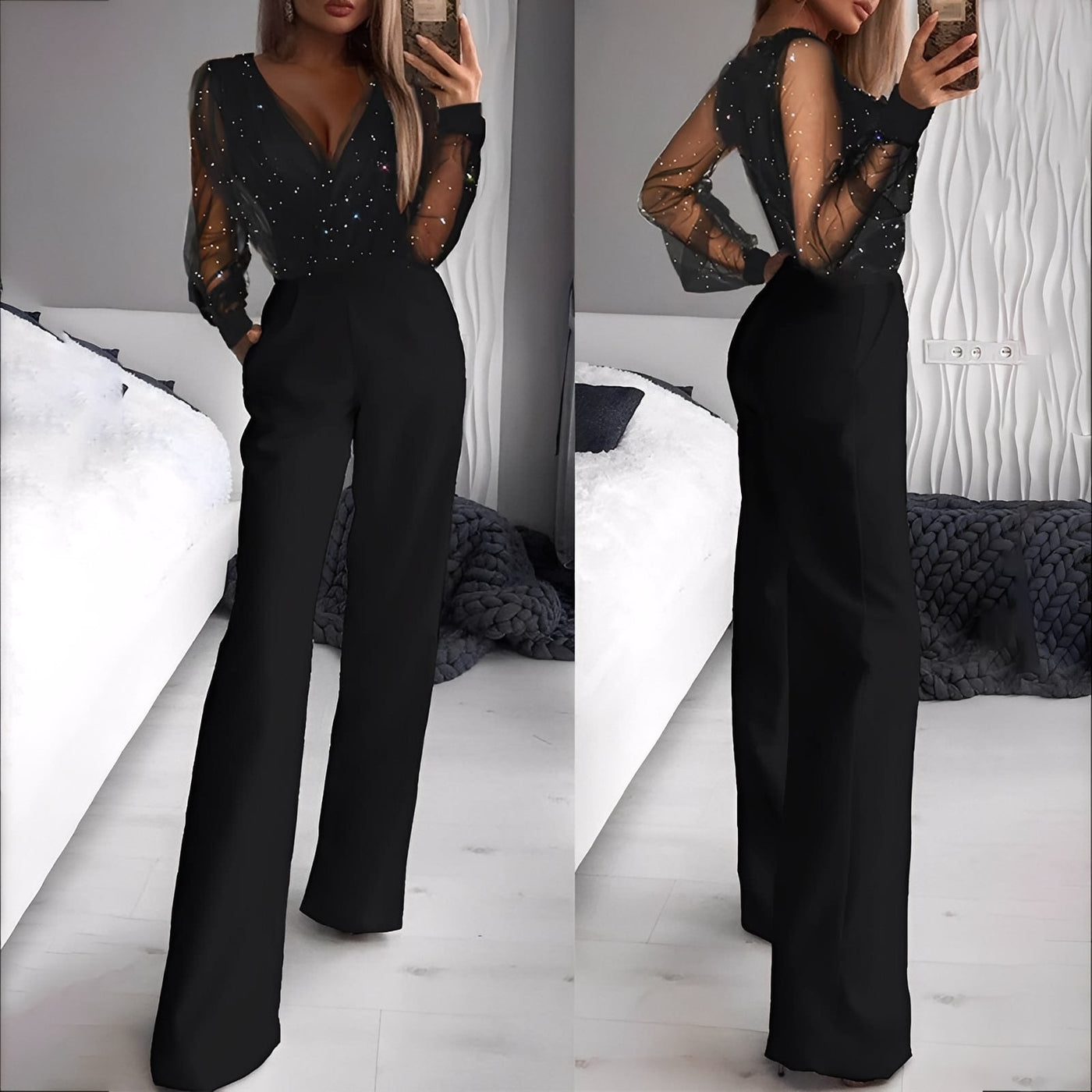 Morgana - Elegante mono con pierna ancha para mujeres