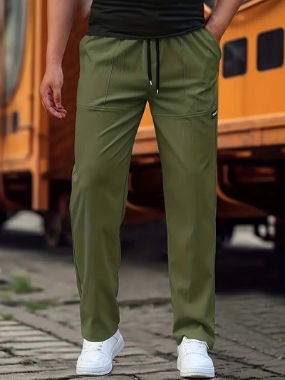 Esmund - Pantalones de chándal casuales con cordones para hombres