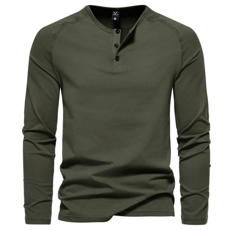 Malcom - Camisa de manga larga sencilla y casual para hombres