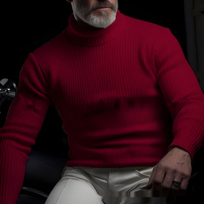 Randolf - Elegante, sencillo jersey de cuello alto para hombres