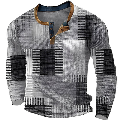 Brennan - Camisa de manga larga casual impresa para hombres