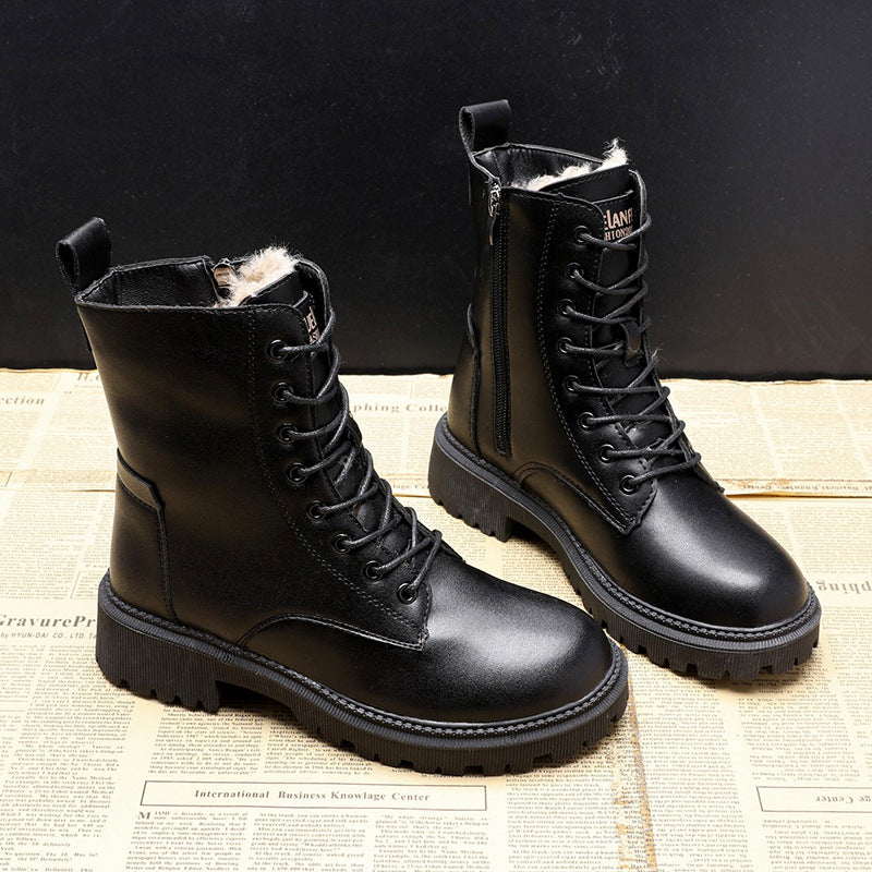 Melissa - Botas de invierno clásicas de cuero para mujer