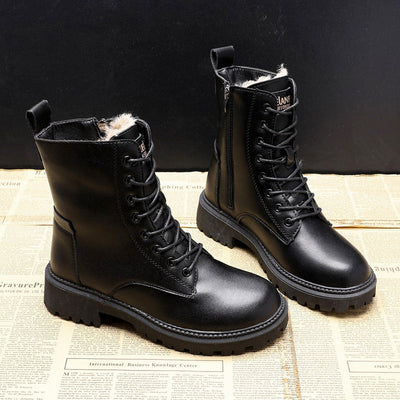 Melissa - Botas de invierno clásicas de cuero para mujer