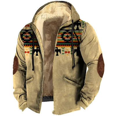Terrance - Chaqueta con capucha estilo tribal para hombres