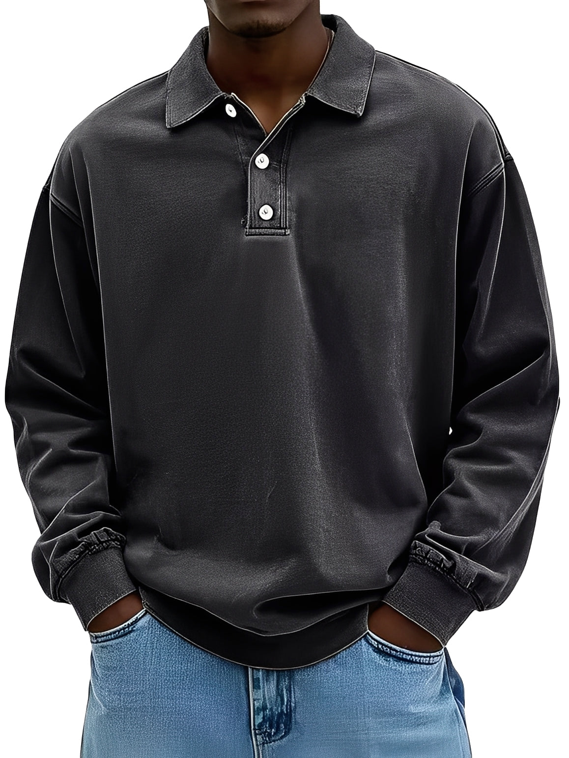 Clayton - Clásico Polo de Manga Larga para Hombres