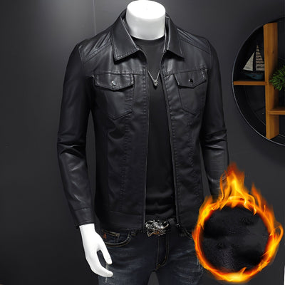 Brycen - Clásica estrecha chaqueta de cuero para hombres