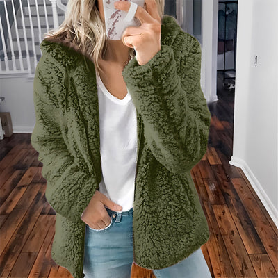 Blaire - Abrigo Casual con Capucha de Piel de Oso para Mujeres