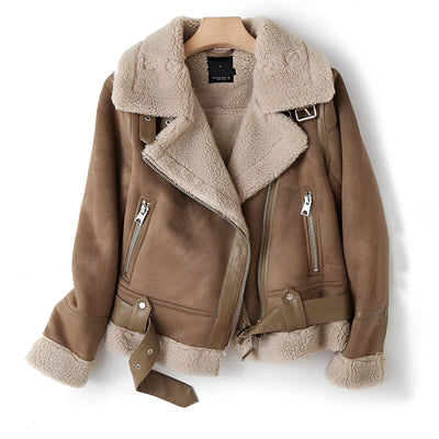 Serrena - Cálida, suave chaqueta de cuero para mujeres