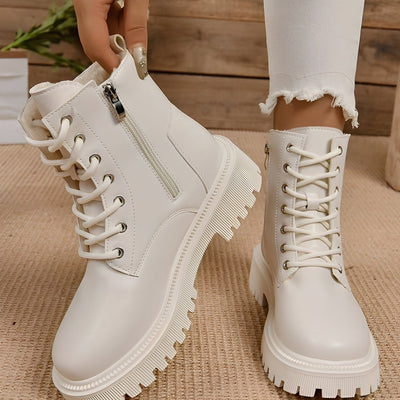 Haylie - Elegantes, con forro de fleece, botas Martin para mujeres