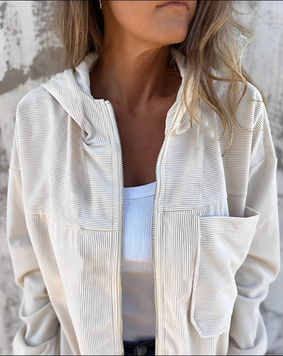 Gillian - Chaqueta de pana casual con capucha para mujeres