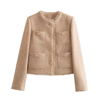 Samantha - Elegante chaqueta de tweed de lana para mujer