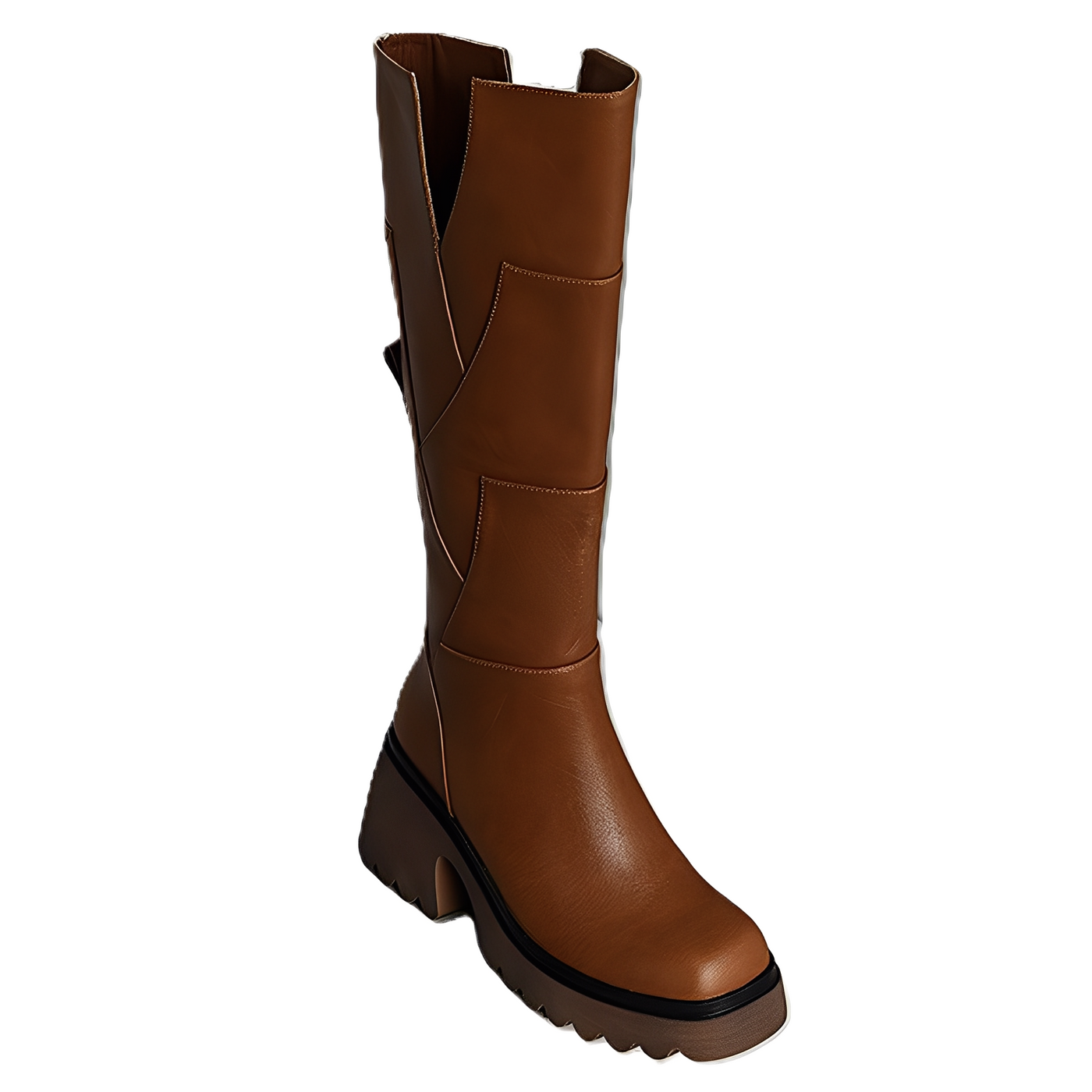 Madelaine - Botas de cuero robustas y casuales con cremallera para mujer