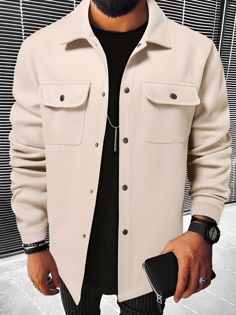 Francis - Chaqueta casual de cuadros con bolsillos para hombres