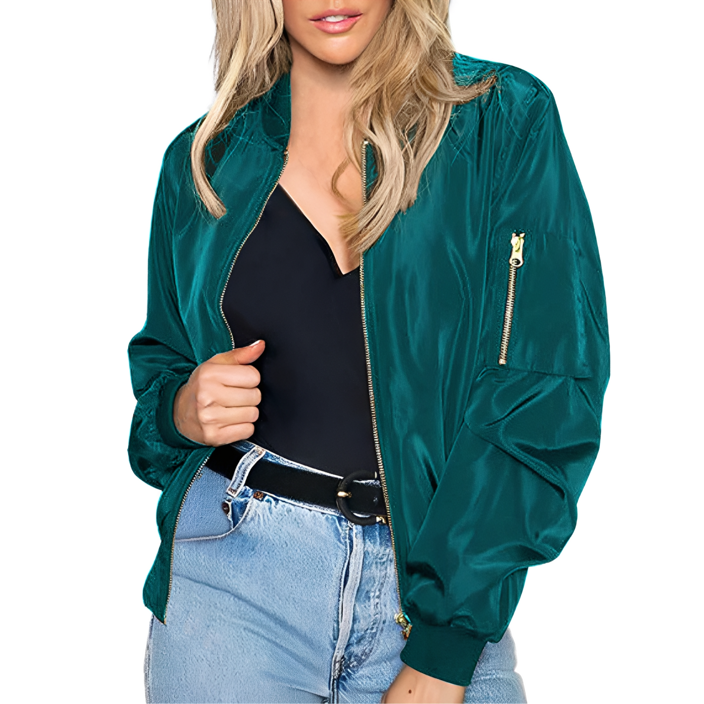 Vanessa - Elegante chaqueta bomber con cremallera para mujer