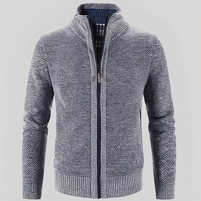 Kelvin - Sencilla Chaqueta de Punto con Cremallera para Hombres