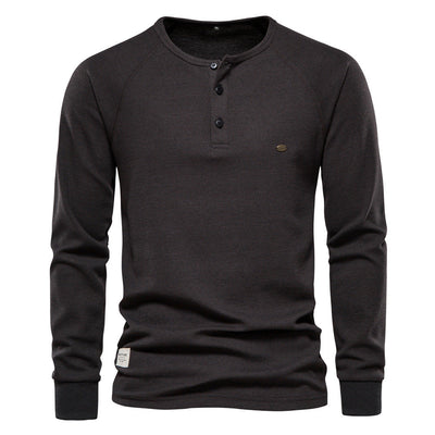 Jacob - Camisa Casual de Manga Larga de Waffle para Hombres