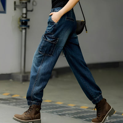 Kristal - Pantalones vaqueros de algodón con varios bolsillos para mujer