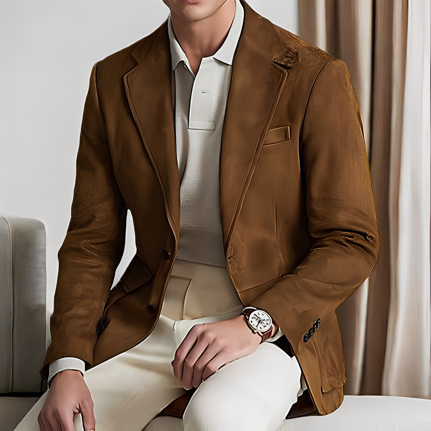 Martin - Elegante chaqueta de traje con botón para hombres