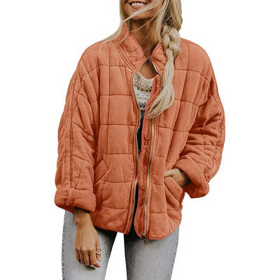 Reilly - Chaqueta cálida y holgada con bolsillos para mujer