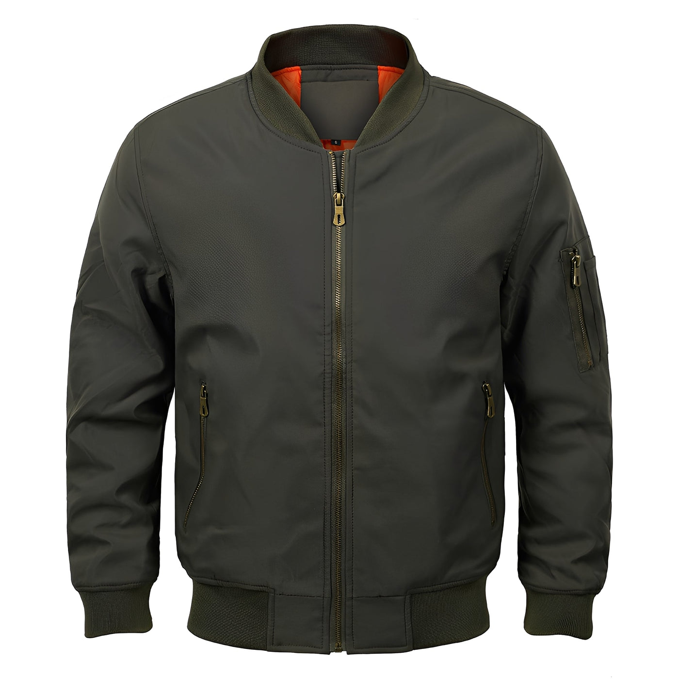 Maynerd - Chaqueta bomber con bolsillos con cremallera para hombres