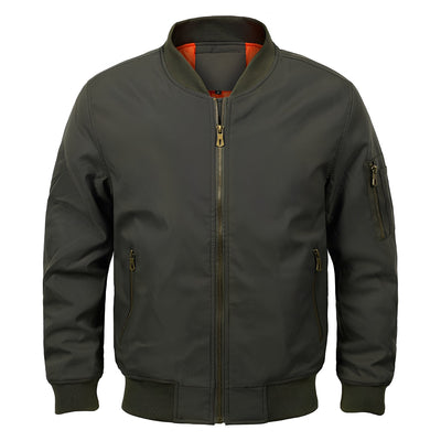 Maynerd - Chaqueta bomber con bolsillos con cremallera para hombres