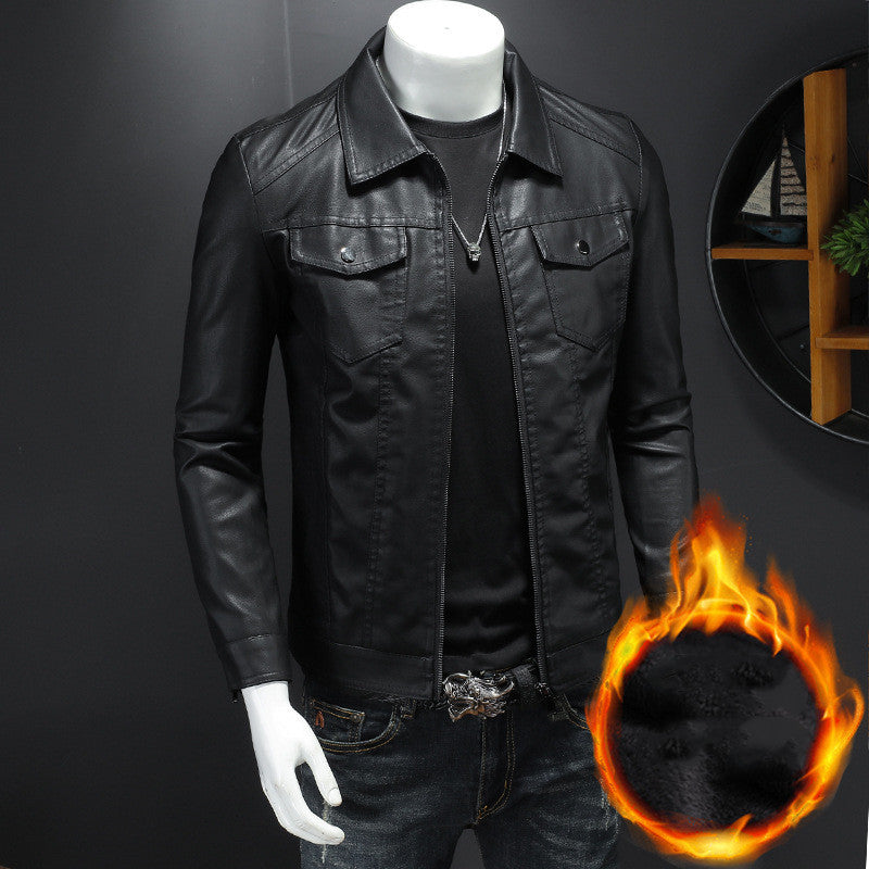 Nelson - Chaqueta de cuero biker casual para hombres
