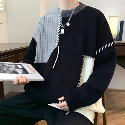 Curtis - Sudadera Moderna de Forro Polar con Diseño a Dos Colores para Hombres
