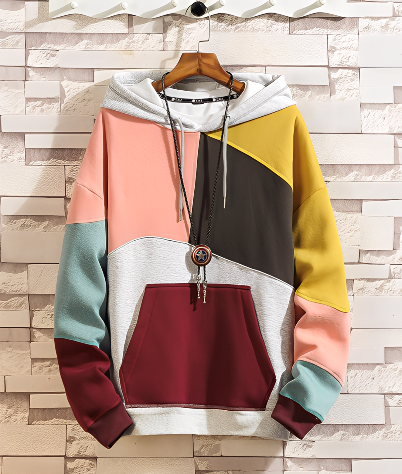 Stephen - Colorido, holgado hoodie para hombres