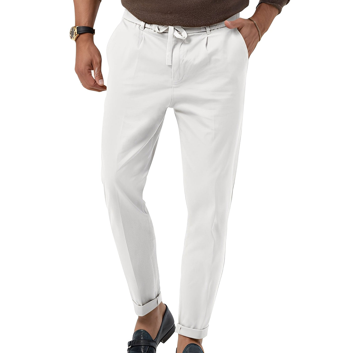 Karson - Pantalón de traje formal recto para hombres