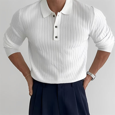 Raphael - Camisa de manga larga con cuello de solapa para hombres