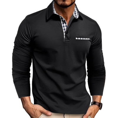 Rupert - Camisa Polo de Manga Larga Casual para Hombres