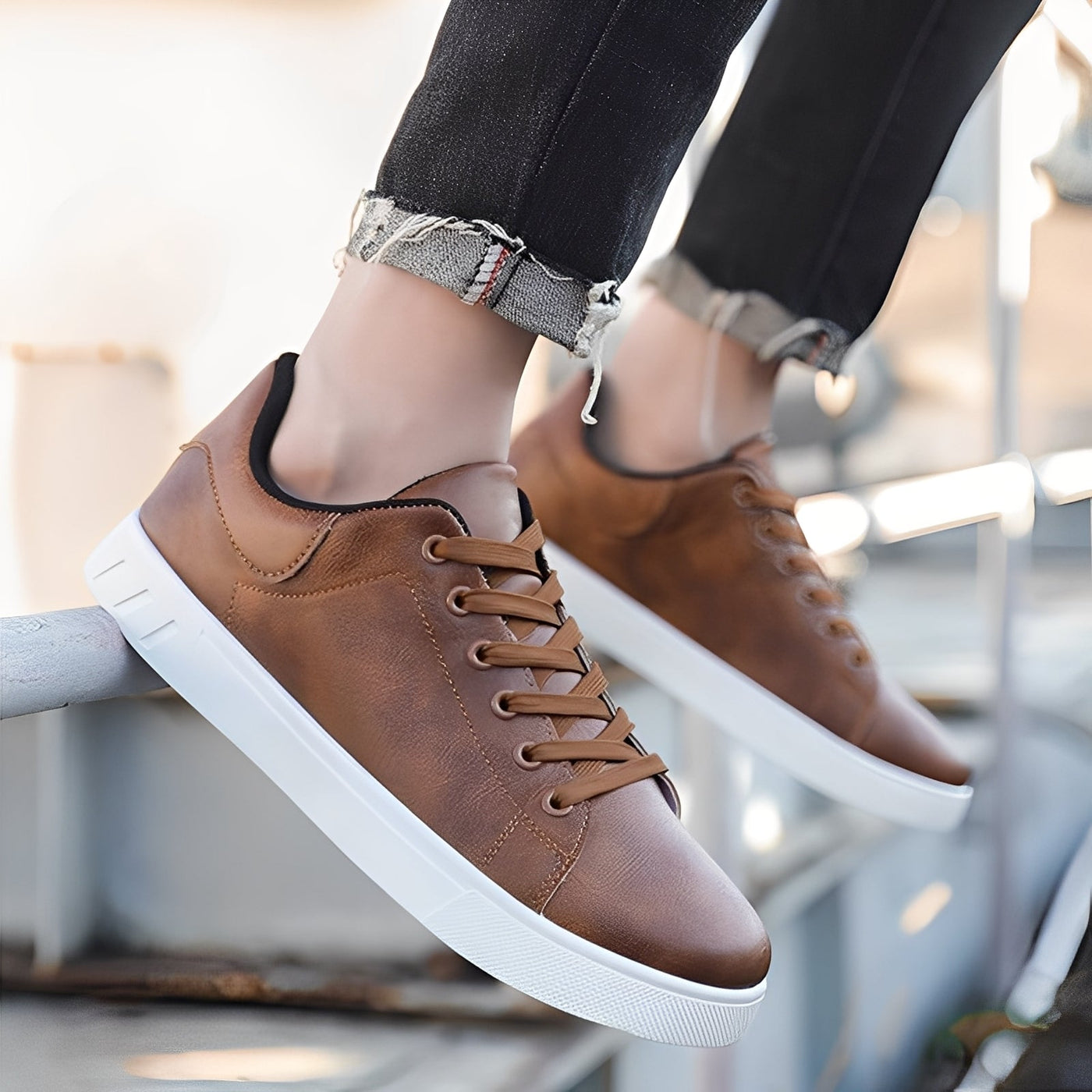 Jerome - Moderno zapatos planos de cuero para hombres