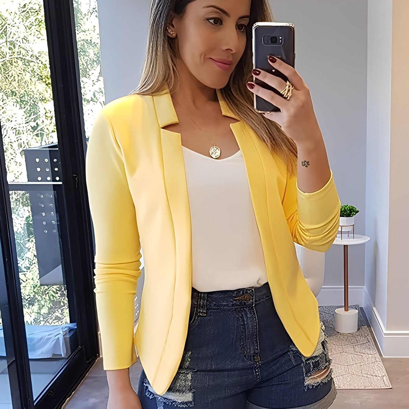 Marsha - Elegante Blazer con Cuello de Solapa para Mujeres
