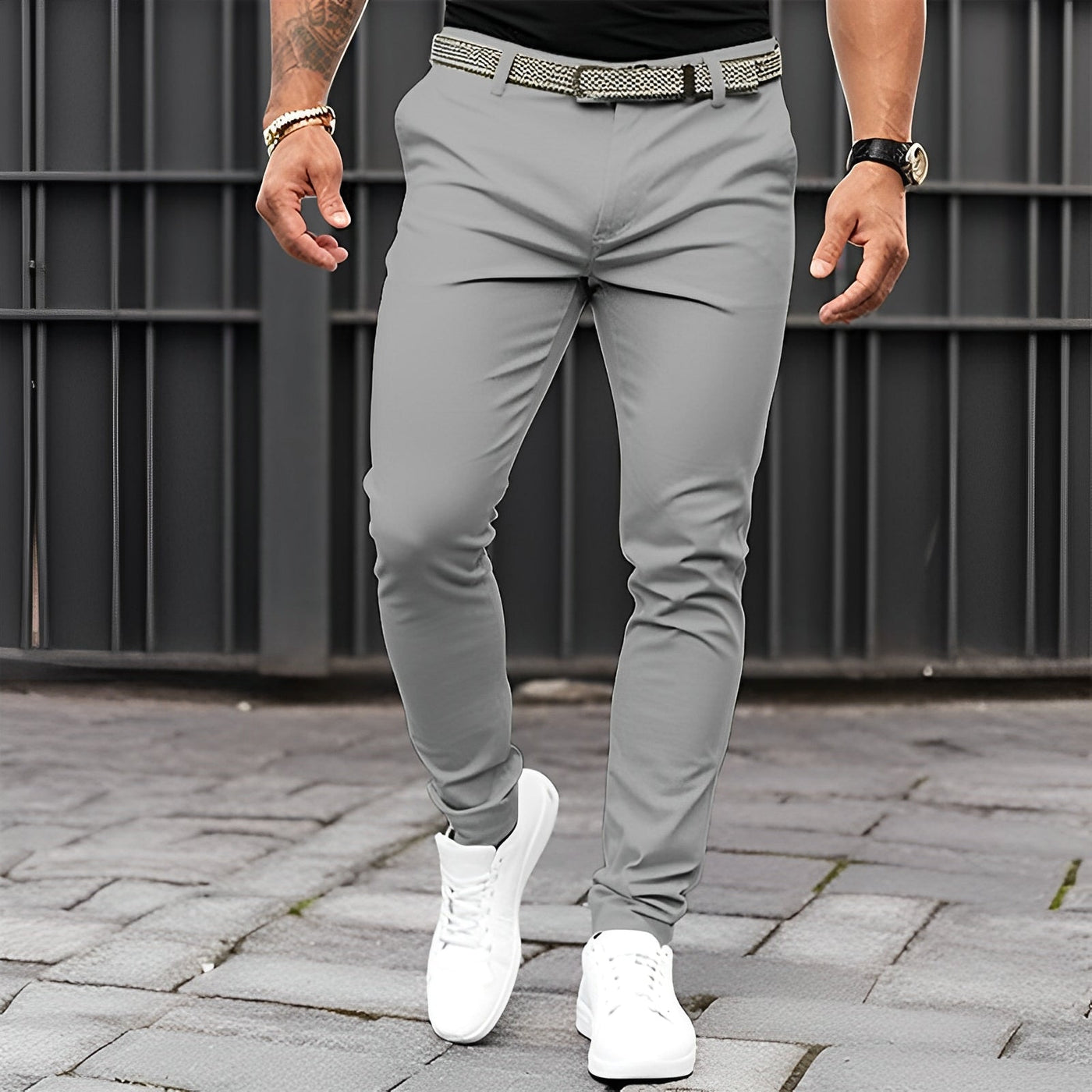 Jaron - Elegante, casual pantalón Slim-Fit para hombres