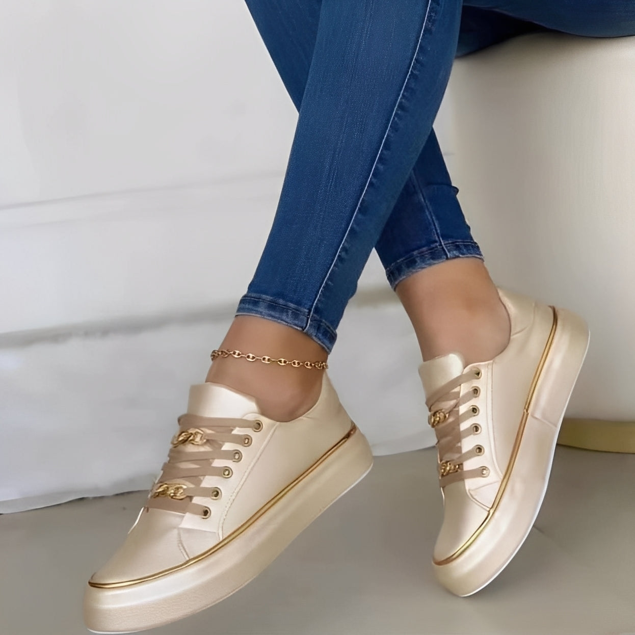 Deziree - Elegantes zapatos de plataforma con cadenas para mujer