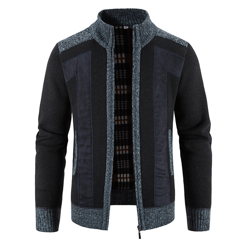 Domenic - Chaqueta de peluche con cremallera para hombres